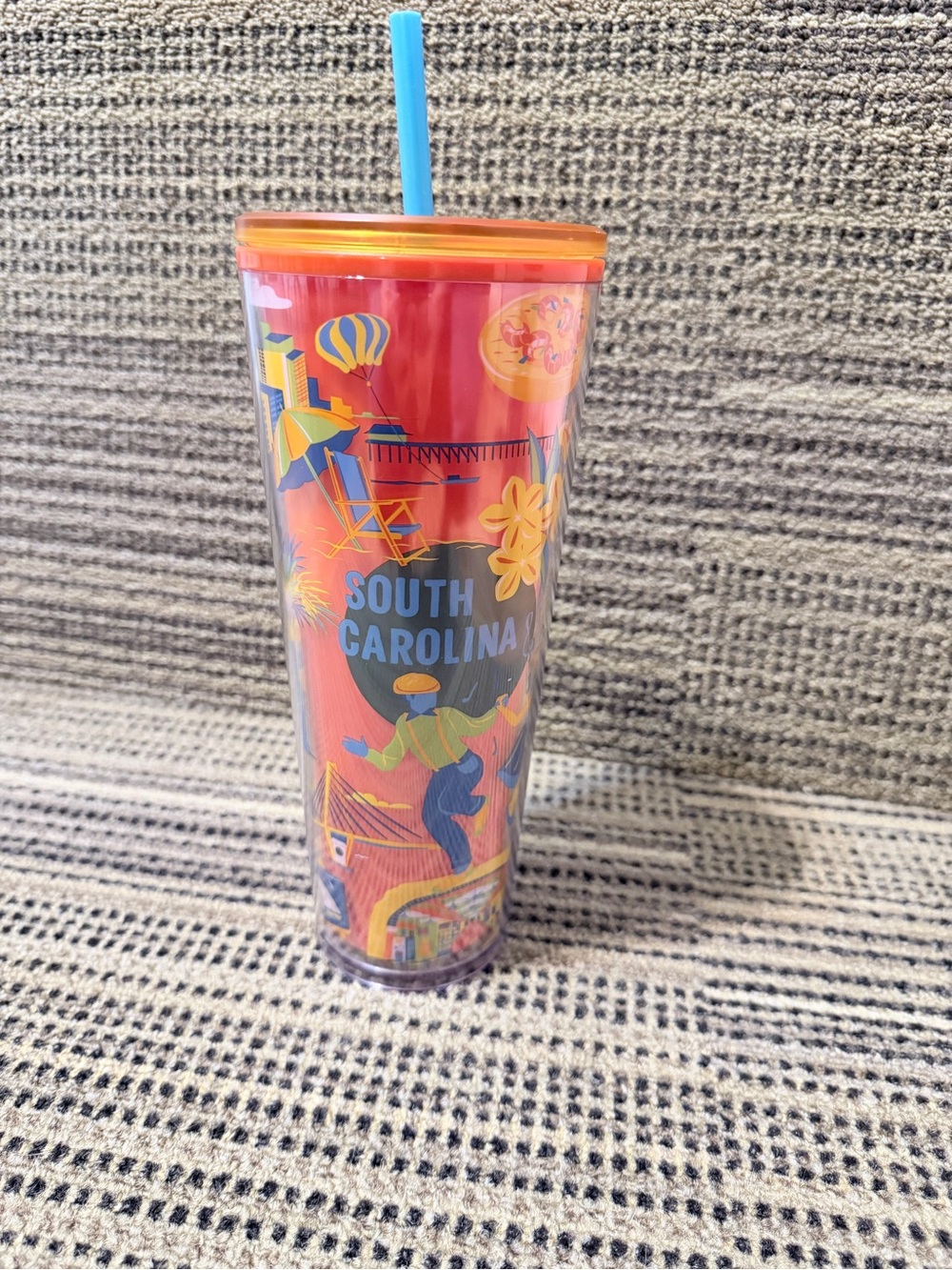 South Carolina Orange  2025 Starbucks Travel Tumbler with Straw